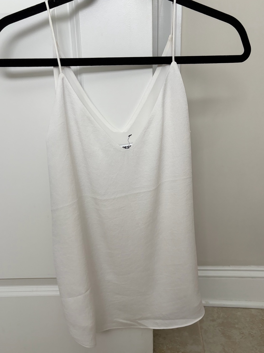 NWOT Express White Satin Silk Cami Camisole Sleeveless Top Blouse Size Small
